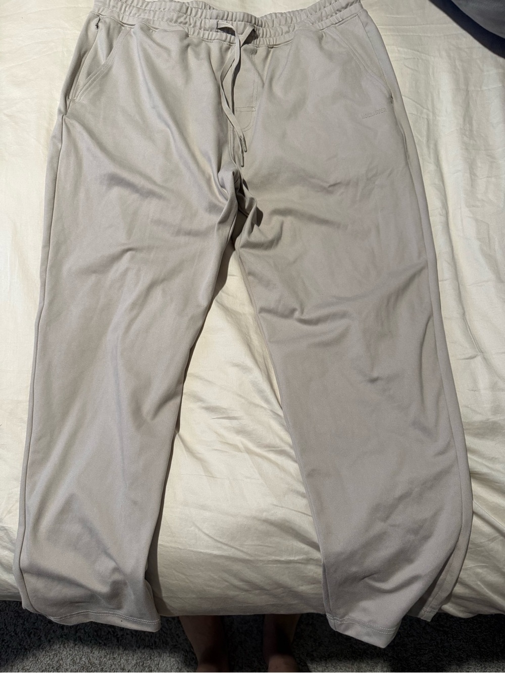 Hollister Light Gray Drawstring Sweatpants